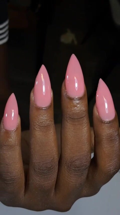 Stiletto pink nails